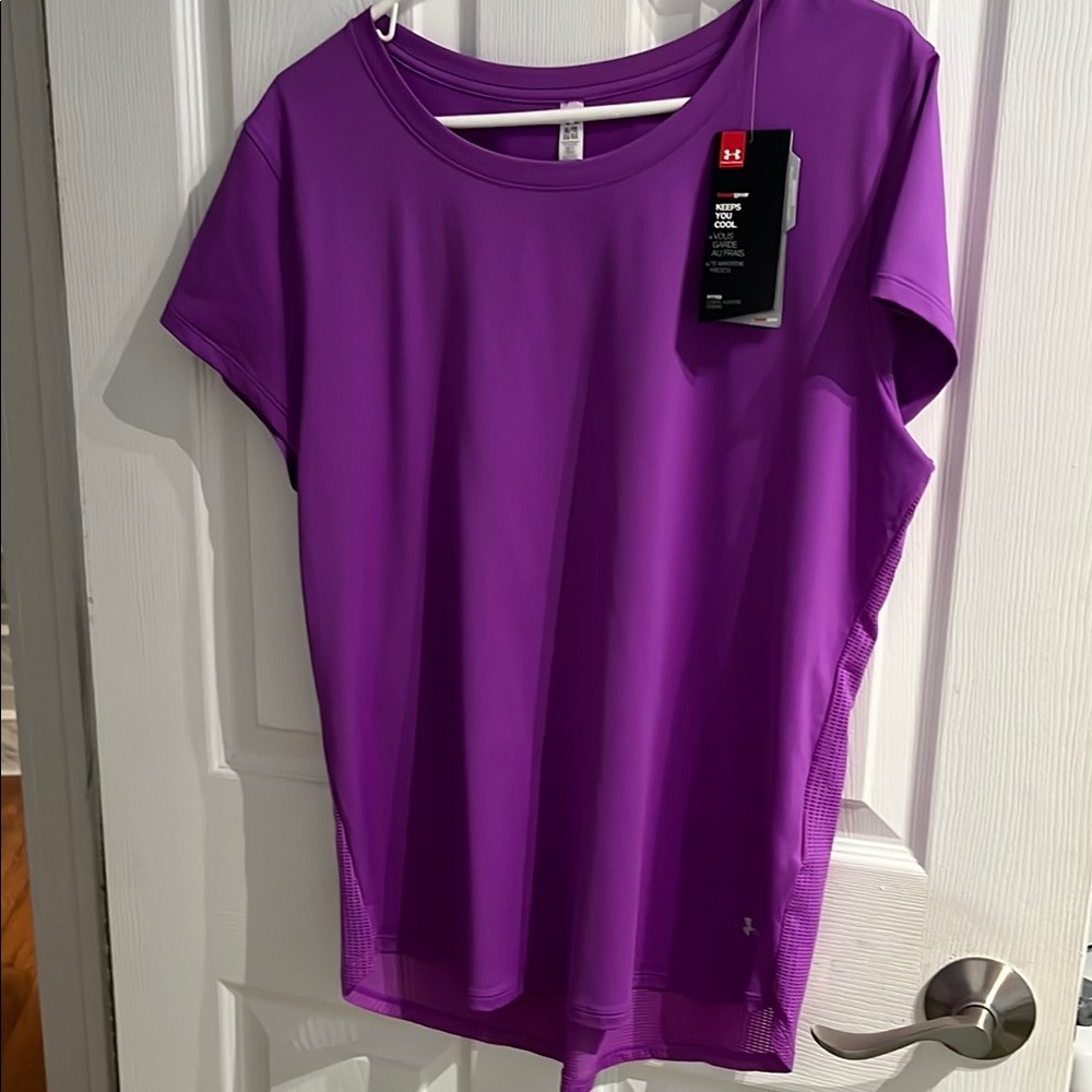 NWT Under Armour Women's Purple Top. Size XL.